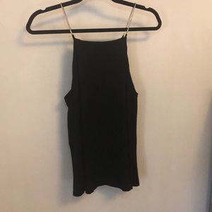 Golden chain strap tank top